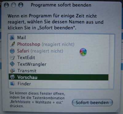 Force Quit error